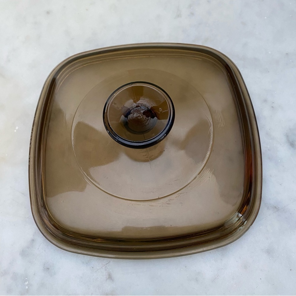 Pyrex 7” x 7” Elegant Brown Glass Lid for Cookware